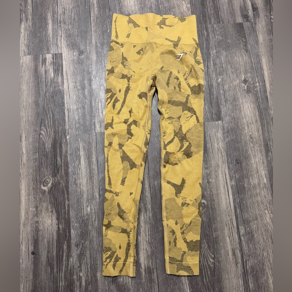 Gymshark Yellow Camouflage Leggings